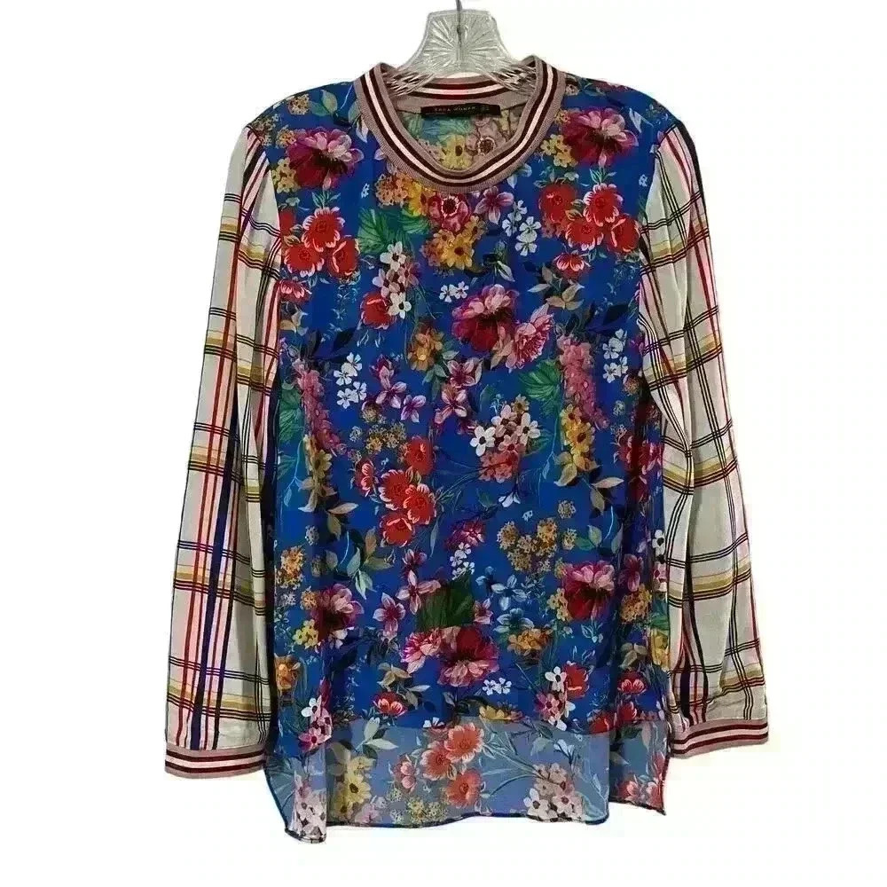 Zara Woman Long Sleeve Floral Blouse Size XS - Picture 8 of 8